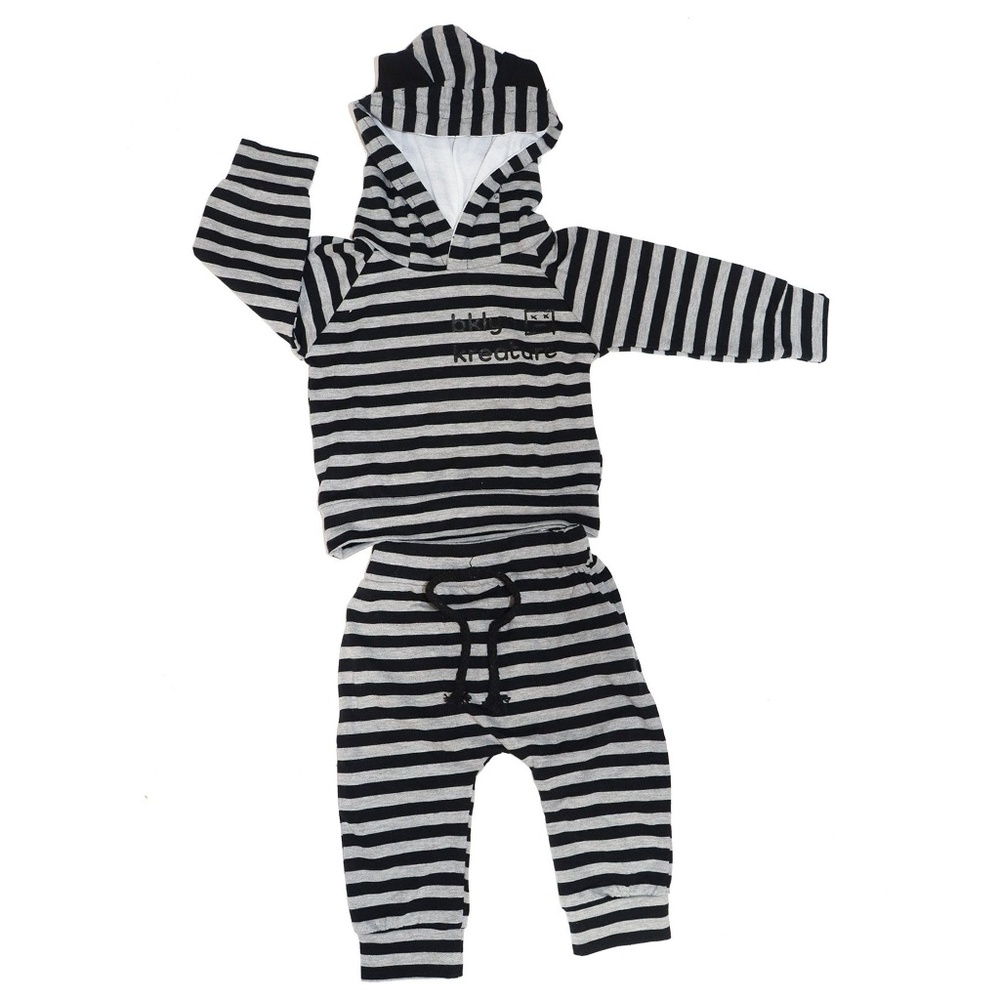 NWT Infant Stripe Hoodie and Sweatpant Set Size 3m-18m